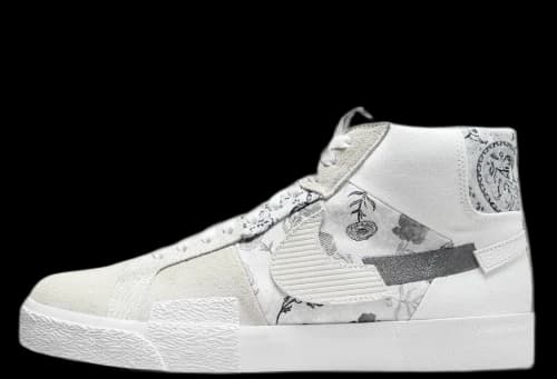 Nike SB Zoom Blazer Mid Premium Floral White Grey