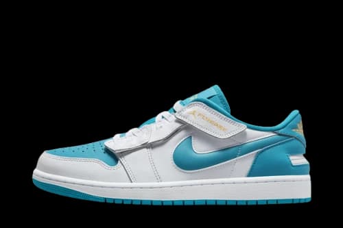Jordan 1 Low FlyEase White Aquatone Celestial Gold