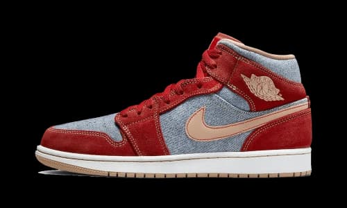 Jordan 1 Mid Denim Red