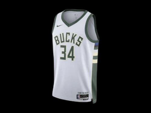 Nike NBA Milwaukee Bucks Giannis Antetokounmpo Association Edition Swingman Dri-Fit Jersey White/Green/Cream