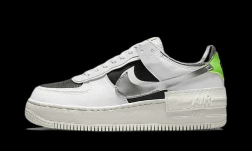 Nike Air Force 1 Low Shadow White Metallic Silver Black Green (Womens')