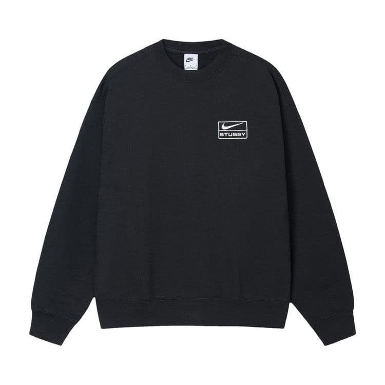 Nike x Stussy Wash Crew Fleece Black