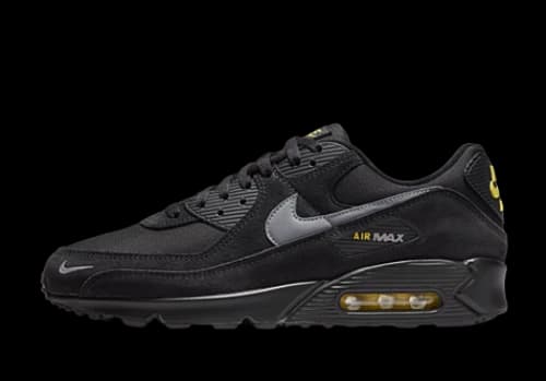 Nike Air Max 90 Black Yellow Strike Metallic Cool Grey