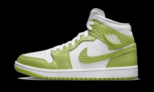 Jordan 1 Mid Green Python (Women's)