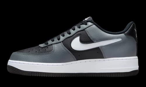 Nike Air Force 1 Low Grey Black Cut Out Swoosh
