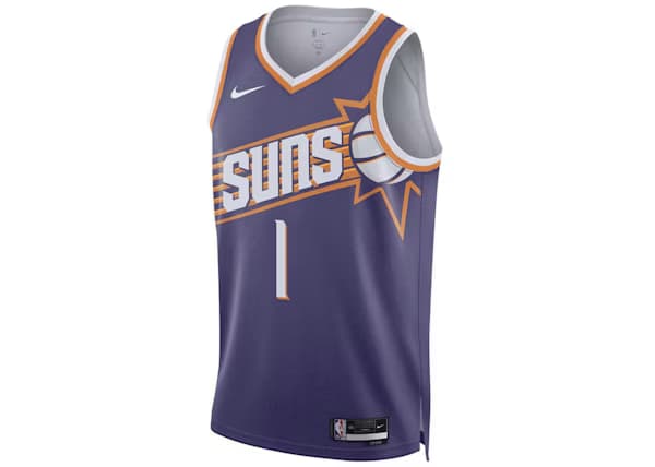 Nike NBA Phoenix Suns Devin Booker Icon Edition Dri-Fit Swingman Jersey Purple/White
