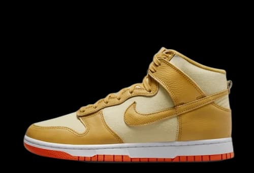 Nike Dunk High Wheat Gold Safety Orange