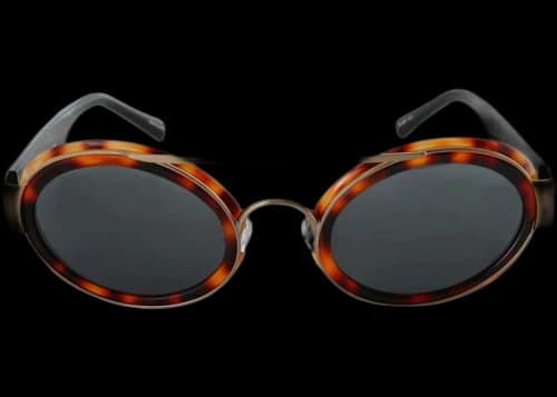 Dries Van Noten x Linda Farrow Oval Lenses Sunglasses t-Shell/Black/Gold/Grey