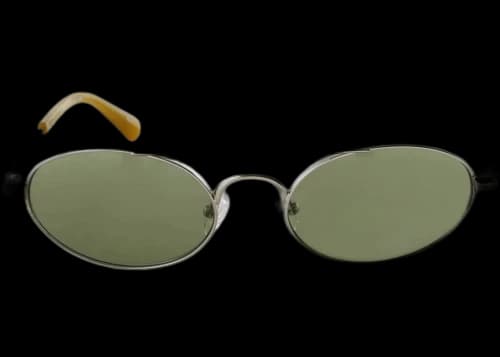 Dries Van Noten x Linda Farrow Oval Lenses Sunglasses Silver/Ocra/Green