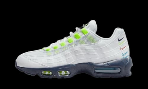 Nike Air Max 95 White Volt Football Grey 3D Multi Swoosh