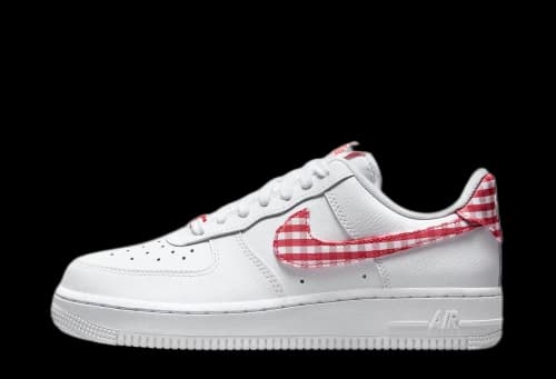 Nike Air Force 1 Low '07 Essential White Mystic Red Gingham (Women's)