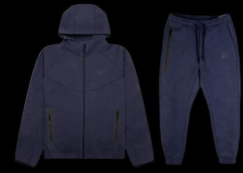 Nike Sportswear Tech Fleece Windrunner Full Zip Hoodie & Joggers Set Obsidian Heather/Black