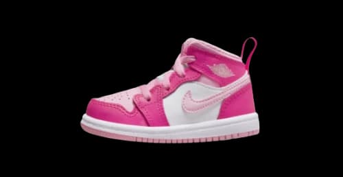 Jordan 1 Mid White Fierce Pink (TD)