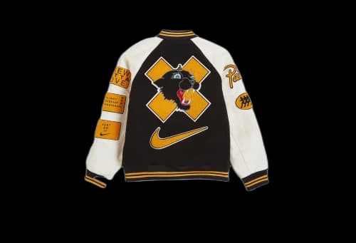 Nike x Patta Running Team Varsity Jacket Black/Yellow/White