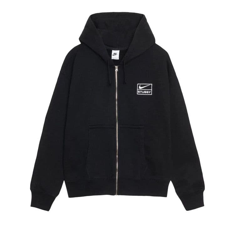 Stussy x Nike Stone Washed Fleece Zip Hoodie Black