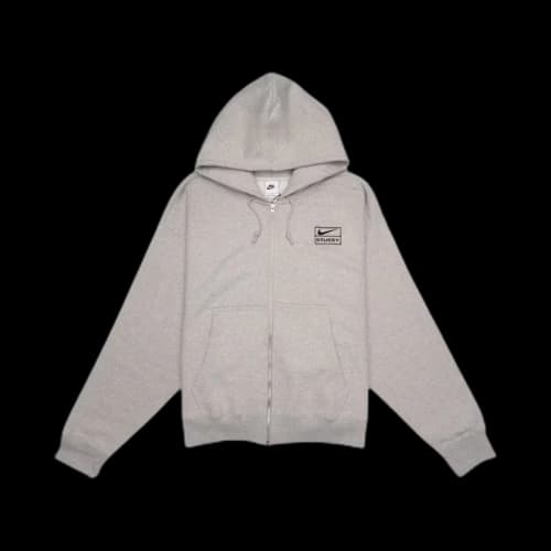 Nike x Stussy Stone Washed Fleece Zip Hoodie 'Grey Heather'