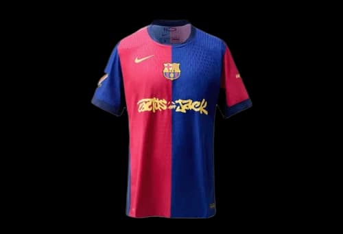 Nike FC Barcelona x Travis Scott Limited Edition Match Home 2024/25 Jersey Blue/Scarlet