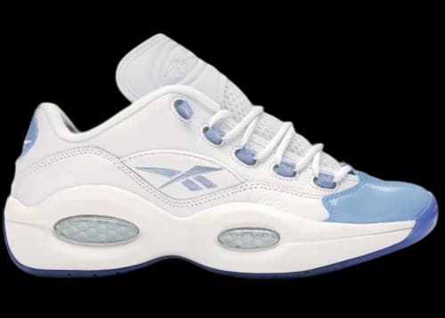 Reebok Question Low Patent Toe Carolina Blue