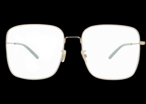 Gucci Square-Frame Metal Optical Frames Gold Gold Transparent (GG0445O-30006427-004)