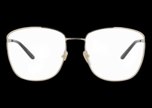 Gucci Square-Frame Metal Optical Frames Gold Ivory Transparent (GG0804O-30009506-003)