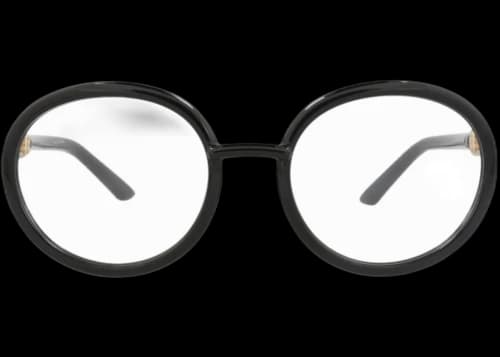 Gucci Round-Frame Injection Optical Frames Black Black Transparent (GG0891O-30010367-001)