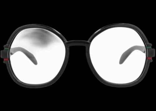 Gucci Round-Frame Injection Optical Frames Black Black Transparent (GG1069O-30012773-001)