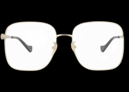Gucci Square-Frame Metal Optical Frames Gold Gold Transparent (GG1092OA-30012976-001)