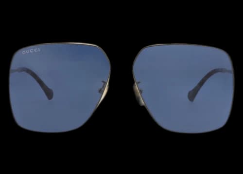 Gucci Aviator-Frame Metal Sunglasses Gold Gold Blue (GG1099SA-30012918-002)