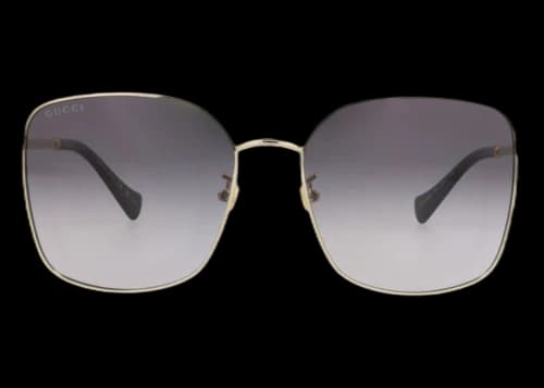 Gucci Square-Frame Metal Sunglasses Gold Gold Grey (GG1146SK-30012746-001)