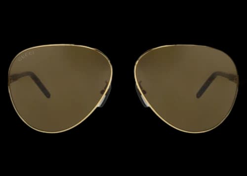 Gucci Aviator-Frame Metal Sunglasses Gold Havana Brown (GG1163S-30013081-004)