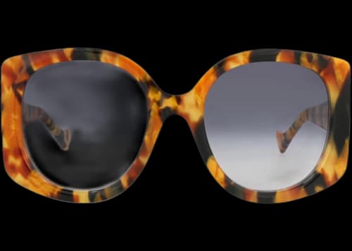 Gucci Round-Frame Recycled Acetate Sunglasses Havana Havana Blue (GG1257S-30013836-004)