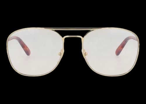 Gucci Aviator-Frame Metal Sunglasses Gold Havana Transparent (GG1290S-30013892-001)