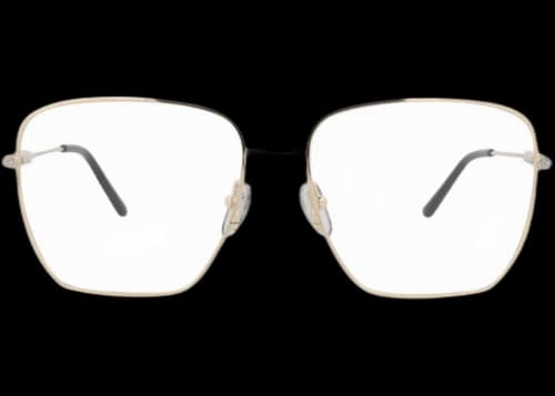 Gucci Square-Frame Metal Optical Frames Gold Gold Transparent (GG1414O-30014424-001)