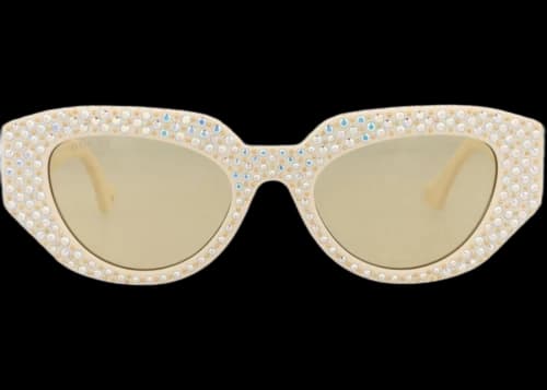 Gucci Cat Eye-Frame Recycled Acetate Sunglasses Ivory Ivory Brown (GG1421S-30014472-005)