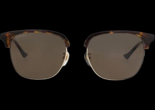 Gucci Square-Frame Metal Sunglasses Gold Havana Brown (GG1499SK-30014896-002)