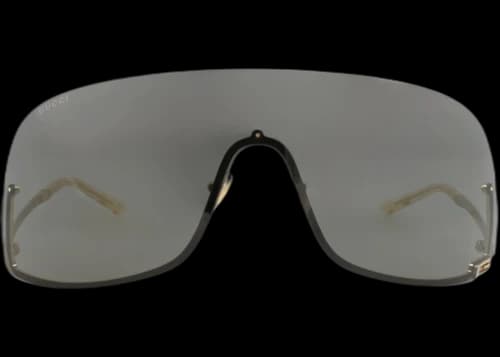 Gucci Shield-Frame Metal Sunglasses Gold Gold Grey (GG1560S-30014833-001)