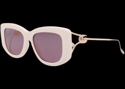 Gucci Square-Frame Injection Sunglasses Ivory Gold Violet (GG1566S-30014881-003)