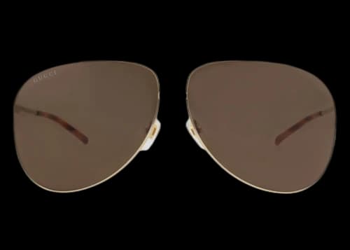 Gucci Aviator-Frame Metal Sunglasses Gold Gold Brown (GG1677S-30015531-002)