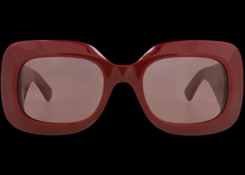 Gucci Square-Frame Recycled Acetate Sunglasses Burgundy Burgundy Brown (GG1695S-30015484-004)