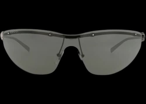 Gucci Shield-Frame Metal Sunglasses Silver Silver Grey (GG1700S-30015488-001)