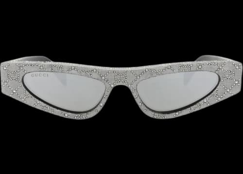 Gucci Cat Eye-Frame Recycled Acetate Sunglasses Black Black Silver (GG1779S-30015942-009)