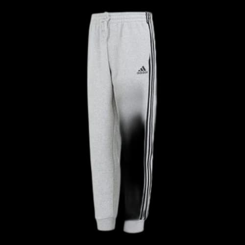 adidas Essentials Fleece Tapered Cuff 3-Stripes Joggers Medium Grey Heather Black