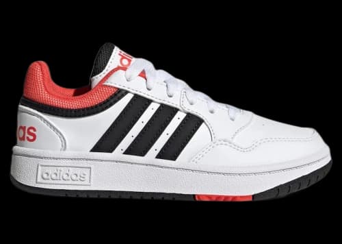 adidas Hoops White Black Bright Red (GS)