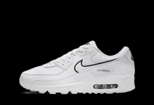 Nike Air Max 90 White Black Outlined Swoosh