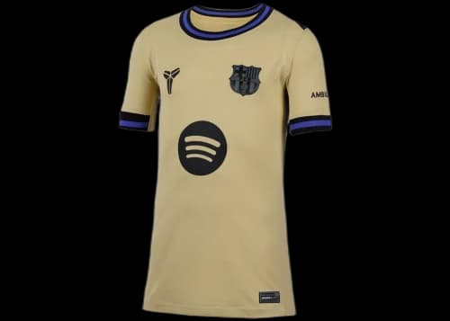 FC Barcelona x Kobe Bryant Kids 2025/26 Stadium Away Replica Jersey Team Gold/Team Gold/Persian