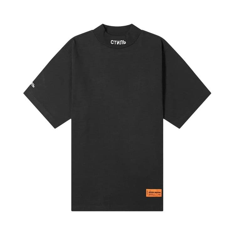 Heron Preston Logo Patch Mockneck T-Shirt Black