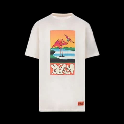 Heron Preston Abstract Heron Print T-Shirt White/Orange