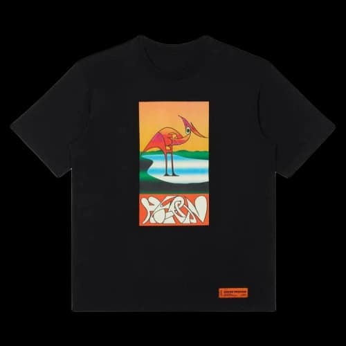 Heron Preston Abstract Heron Print T-Shirt Black/Orange
