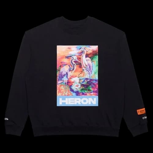 Heron Preston Heron Watercolor Print Crewneck Sweatshirt Black