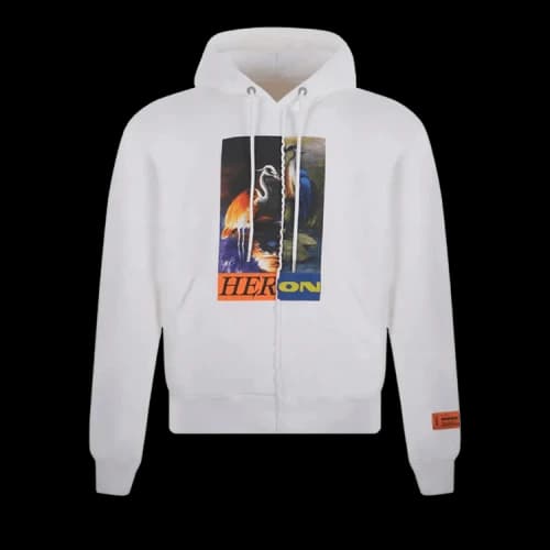 Heron Preston Split Herons Hoodie White/Orange/Multi